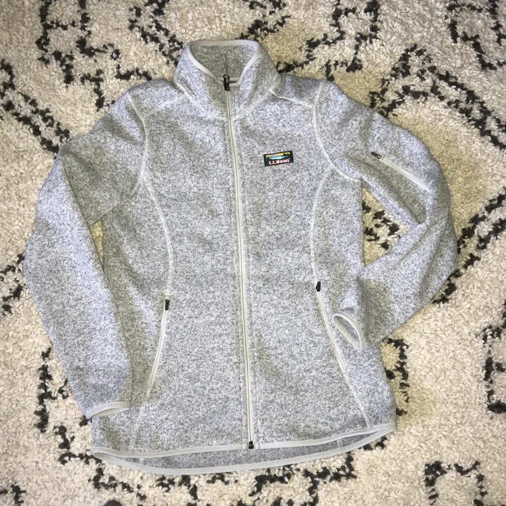 LLBean grey fleece jacket